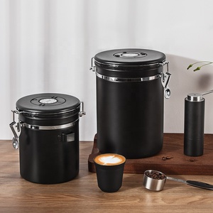 <strong>Wholesale</strong> Coffee Bean Sealed Storage Tank Vacuum Metal Round Airtight <strong>Canister</strong> Coffee Container - Product Image 4