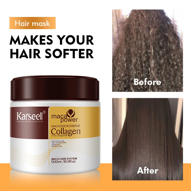 Karseell Produits capillaires de marque privée pour cheveux secs et abîmés Masque capillaire au collagène Karseell Collagen 500ML