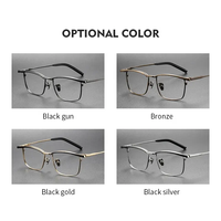 S-156T pur 100% titane optique lunettes lunettes confortable Silicone anti-dérapant support oreille crochet Temple pointe monture de lunettes