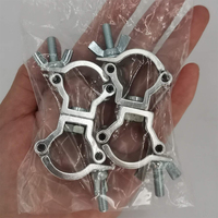 Pince de fixation professionnelle robuste en aluminium pour treillis de scène, 2 pouces, avec boulon M10, noire/argentée, accessoires de scène pour le déplacement