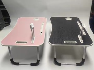 Escritorio portátil plegable de MDF con ranura para portavasos y asa para mesa de cama de diseño plegable fácil - Product Image 2