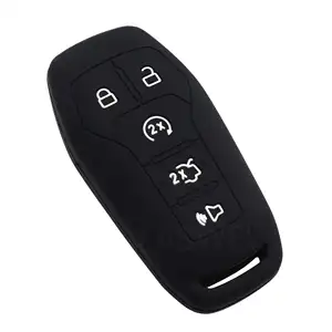Atacado silicone case capa chave titular-Capa de silicone para chave de carro, caixa de proteção, suporte de pele para botão, conjunto de chave remota