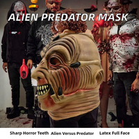 Masque d'Halloween réaliste en latex, profil latéral de monstre, couvre-visage intégral pour fête costumée et cosplay