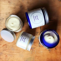 Pot en verre écologique personnalisé pour crème contour des yeux, prix avantageux, 30g 50g 100g 120g, bleu, différents couvercles
