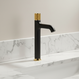 Contemporanea In Ottone Opaco Nero e Oro Lavandino del Bagno Rubinetto <span class=keywords><strong>Miscelatore</strong></span> Deck Mount <span class=keywords><strong>Lavabo</strong></span> Acqua Calda E Fredda Rubinetto BF1203 - Product Image 1