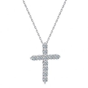 Dylam Classic Design Fine Fashion Jewelry 925 Sterling Silver 3mm <b>D</b> Color VVS1 Moissanite Stone Religious Cross Pendant <b>Necklace</b> - Product Image 1