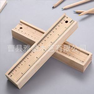 Estuche de madera para lápices con regla y lápices para escuelas y oficinas - Product Image 2