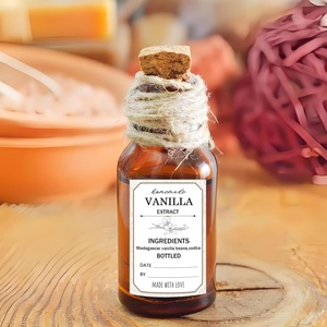 Étiquettes saveur vanille pour boîtes à <span class=keywords><strong>cupcakes</strong></span> de boulangerie et de café, autocollants pour bouteilles de sirop vanille, logo personnalisé - Product Image 3