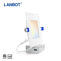 Plafonnier LED encastré ultra-fin de 6 pouces, 12W, 5CCT réglable, 6000K, certifié ROHS, pour cuisine