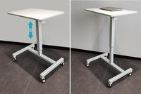 Bureau d'ordinateur ergonomique moderne pour le travail à domicile, avec vérin à gaz, réglable en hauteur, pneumatique, avec roulettes