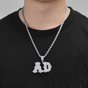 Pendentif Hip Hop Alphabet Bling Moissanite Effet Glace Pilée Personnalisé en Argent Sterling 925 Plaqué Diamant, Bijoux Fins - Product Image 6