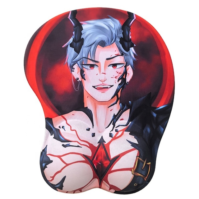 Wholesale Custom Design Silicone Gel Heated Wrist Rest Oppai Japan Office Anime 3D Big Boobs Mouse Pad