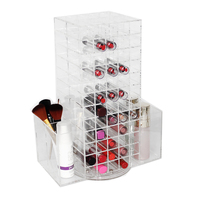120 Fächer Acryl-Drehständer für Lippenstifte und Make-up-Pinsel, 360° drehbarer Kosmetik-Organizer für die Arbeitsplatte