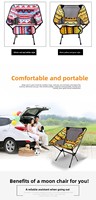 Chaise de camping pliable portable d'extérieur avec dossier, en alliage d'aluminium, pour pêche, parc, plage, design moderne, mobilier de salon