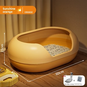 Bac à litière rond extra-large pour <span class=keywords><strong>chat</strong></span>, <span class=keywords><strong>anti</strong></span>-éclaboussures, désodorisant, semi-fermé, adapté aux chatons et aux chats adultes - Product Image 1