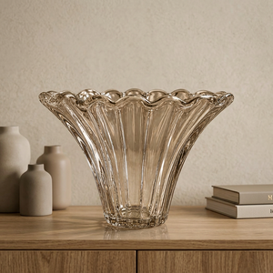 Portavelas de Vidrio con Borde Redondo Liso, Forma Cónica, 5.50" de Diámetro x 3.5" de Altura, Resistente al Calor, Reutilizable para Decoración del Hogar - Product Image 4