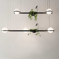 AllMarket Plant Chandelier Fleurs Bar de chevet Boule de verre créative Lampes LED