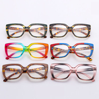 Date oeil de chat Double couleur femmes lunettes cadre mode clair Anti-lumière bleue lunettes lunettes cadres optiques lunettes d'ordinateur