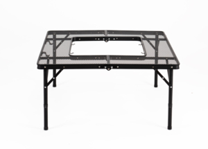 Mesa de acampada plegable con patas de altura ajustables, soporte de parrilla de metal cuadrado portátil para exteriores con asa para asar a la parrilla - Product Image 2