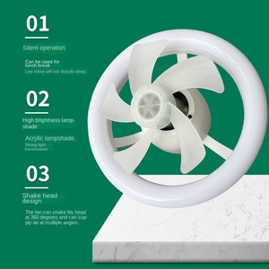 Ventilador de techo regulable E27 E26 con luz, ventilador sin aspas de 3 velocidades con control remoto, 30W 40W 50W, portalámparas LED RGB para ventilador. - Product Image 2