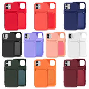 New Design 2021 Cell Phone Credit Card Holder Wallet Case For Iphone 12 Phone Case Multi Color New Fashion