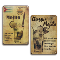 Letrero Metálico de Pared con Receta de Cóctel Cuba Mojito, Decoración para el Hogar, Bar, Pub, Cocina