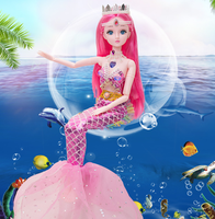 Boîte cadeau de tenue de poupée miniature en plastique de 60 cm, grande taille, princesse sirène, pour le jeu. Cadeau d'anniversaire pour enfants. Jouet unisexe.