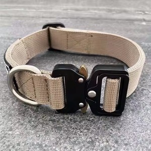 도매 맞춤형 로고 전술 헤비 듀티 애완 동물 개 목걸이 금속 버클과 야외 나일론 개 목걸이 - Product Image 5