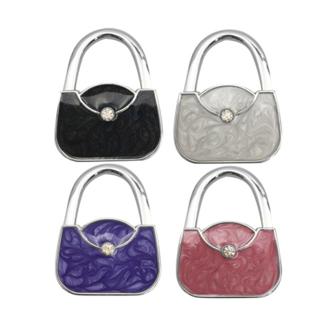 Wholesale New Handbag Shape Purse Hook Hanger Folded Table Bag Holder Hanger for Handbag