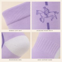 Chaussettes équestres montantes transfrontalières en jacquard macaron M (35-39) 68% Coton 29% Polyester 3% Spandex Extensibles à compression