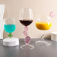 Verre à vin/champagne artisanal en verre borosilicate, couleur bonbon créative, grand format, en vente