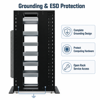 Armoire ouverte ORV3 21'' pour cluster de serveurs IA GPU, distribution d'alimentation 48V CC, armoire de serveur HPC haute densité et évolutrice pour centre de données