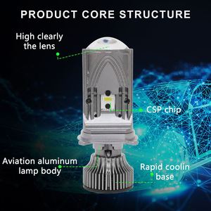 DGLS Hot Selling M01H proiettore a Led H4 proiettore a Led ad alta potenza 80W Auto proiettore Laser faro lente Y6d Y6 <span class=keywords><strong>Y9</strong></span> - Product Image 3