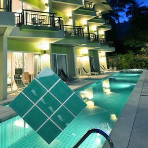 Bluwhale Gạch Lớn Bể Bơi Màu Ngọc Lam 4 Inch Gạch Bể Bơi Màu Xanh Lá Gốm Hình Vuông Gạch Khảm Bể Bơi 10X10 - Product Image 1