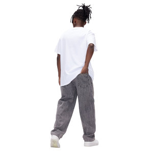 Gingtto Streetwear vita elasticizzata <span class=keywords><strong>Jeans</strong></span> Hip Hop <span class=keywords><strong>gamba</strong></span> <span class=keywords><strong>larga</strong></span> impilati <span class=keywords><strong>Jeans</strong></span> larghi uomini - Product Image 3