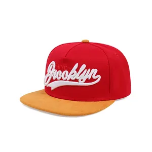 Gorras de baloncesto personalizadas Snapback bordado Logo moda 5 paneles sombrero de ala plana
