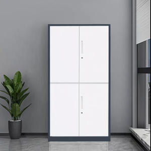 <span class=keywords><strong>Armoire</strong></span> de classement de bureau minimaliste détachable à code couleur, pleine hauteur, deux sections, en acier, avec serrure pour le stockage des bons financiers - Product Image 2