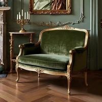Ensemble de canapés en bois massif sculpté de style français antique doré, fauteuils de salon, canapé simple, double ou triple place