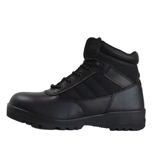 Bottes mi-hautes noires TSB21 en cuir pleine fleur de vache avec semelle extérieure moulée par injection, toutes saisons, unisexe, vente en gros - Product Image 4