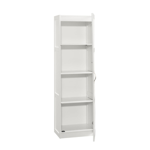 BSCI ISO9001 Certificates Tall Narrow Storage Cabinet Single Door with Adjustable Shelves, White - Product Image 2