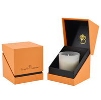 Boîte rigide pour bougies noires, 1 pièce, emballage personnalisé pour tiroir, boîte-cadeau avec insertion, Premium
