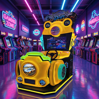 Machine de jeu d'arcade de course automobile pour enfants à monnayeur, écran 22 pouces, son réaliste, 3 joueurs, version anglaise, pour parc d'attractions intérieur