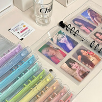 Album de présentation de cartes photo A5 A6 personnalisé en PVC transparent avec paillettes, couverture souple, classeur à anneaux dorés pour carnet et agenda