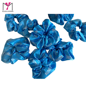 MUYANG Nouveauté : Chouchous Élastiques en Satin Colorés pour Femmes – Chouchous Bleus en Polyester/Coton - Product Image 3