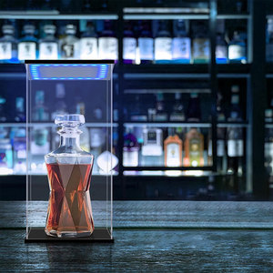 Tùy chỉnh chống bụi điều chỉnh <span class=keywords><strong>Acrylic</strong></span> chai rượu vang trường hợp rõ ràng <span class=keywords><strong>Acrylic</strong></span> Hộp hiển thị với ánh sáng LED cho rượu vang đỏ bia whisky - Product Image 5