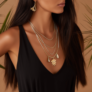 Layered <b>Necklace</b> 316L Stainless Steel PVD Gold Plating Sustainable Resistant Fashion Jewelry - Product Image 3
