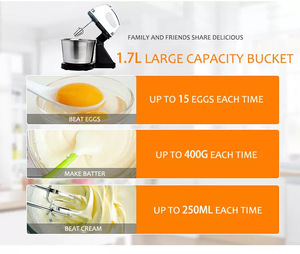 7-Speed Electric <b>Egg</b> Beater, Push Button Household Desktop Cream Mixer and Whipper, Small Dough Mixer - Product Image 3