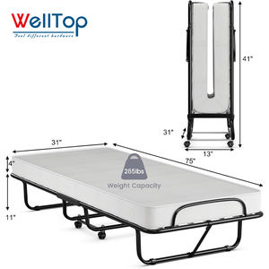 Новое поступление, аксессуары для мебели, металлическая складная кровать с эффектом памяти, складная кровать с матрасом, складная переносная Гостевая кровать - Product Image 2