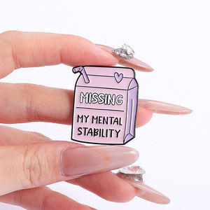 Emotionele Ondersteuning Fles Emaille Pin Grappige Melkdoos Broche Revers Badge Geestelijke Gezondheid Sieraden Cadeau Voor Vrienden - Product Image 4