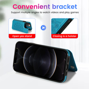 Cho iPhone 12 Pro Wallet Trường Hợp Mandragora Mô Hình Dập Nổi PU Leather Bìa Nam Châm Thẻ Slots Chủ Trường Hợp Điện Thoại Cho iPhone 12 - Product Image 2